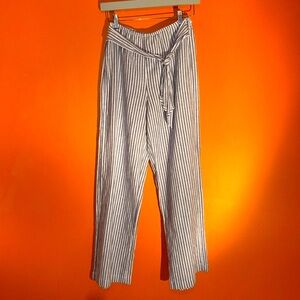 beachlunchlounge Blue and White Striped Wide Leg Pants Nautical Coastal Size XS